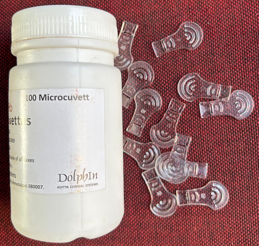 Haemoglobin meter with box of 100 microcuvettes